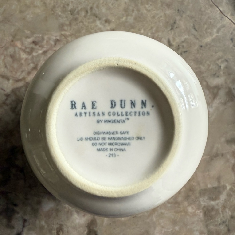 Rae Dunn White Sugar Jar with Wooden Lid and Spoon - Picture 5 of 5
